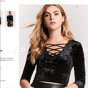 New velvet black F21 top